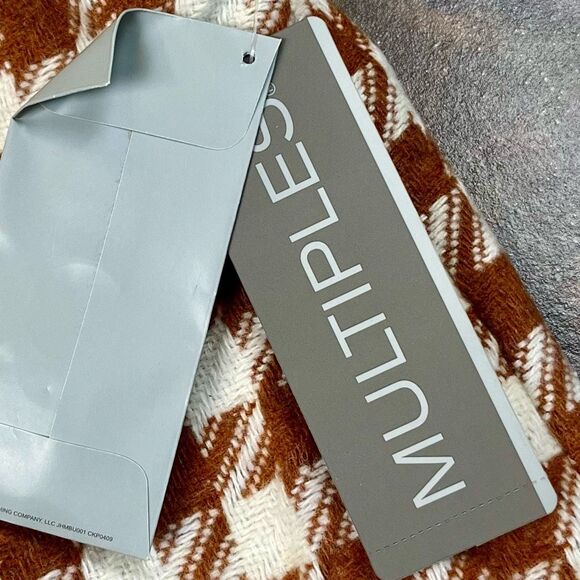 NWT Multiples Camel Houndstooth Zip Up Jacket 1X - Picture 14 of 14